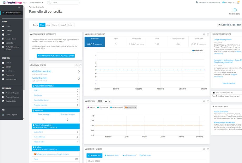 Navigazione nel back office prestashop 1.7.X
